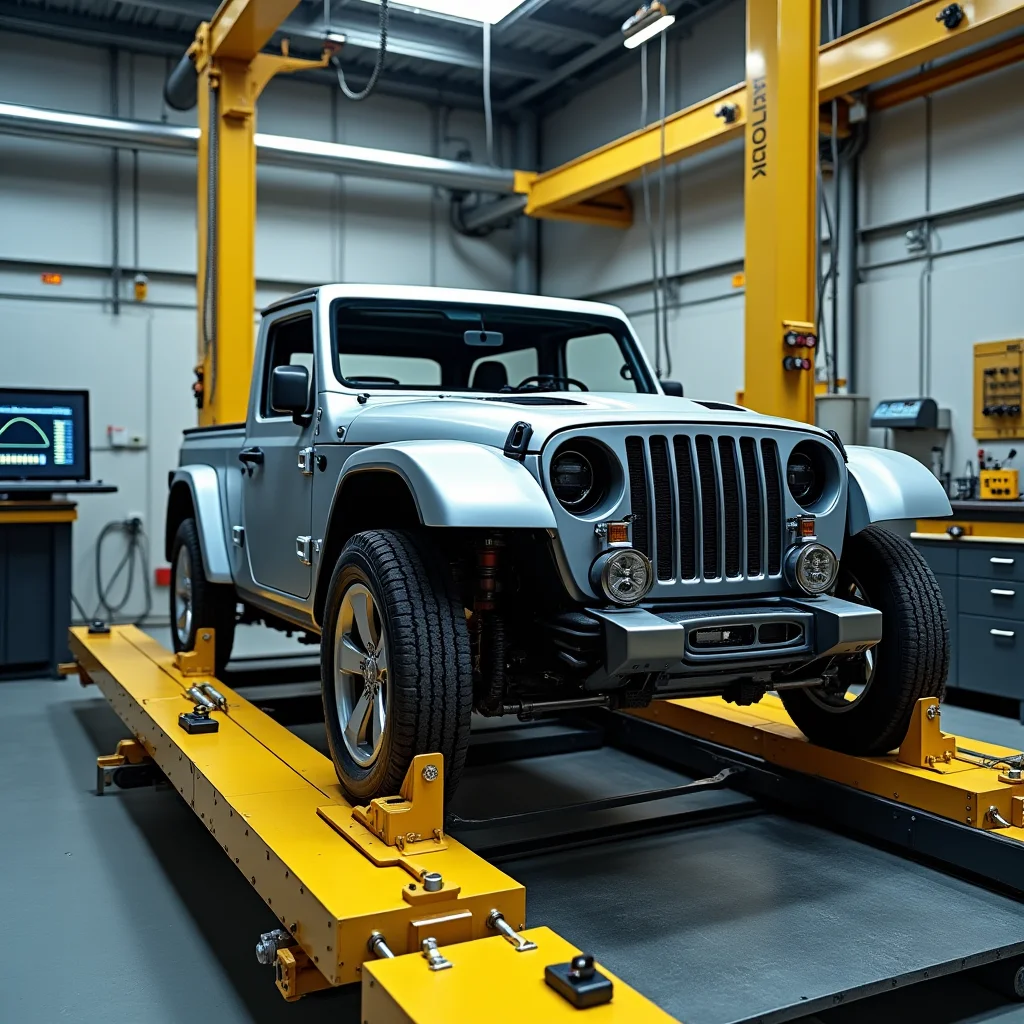 Prostowanie nadwozia na ramie naprawczej